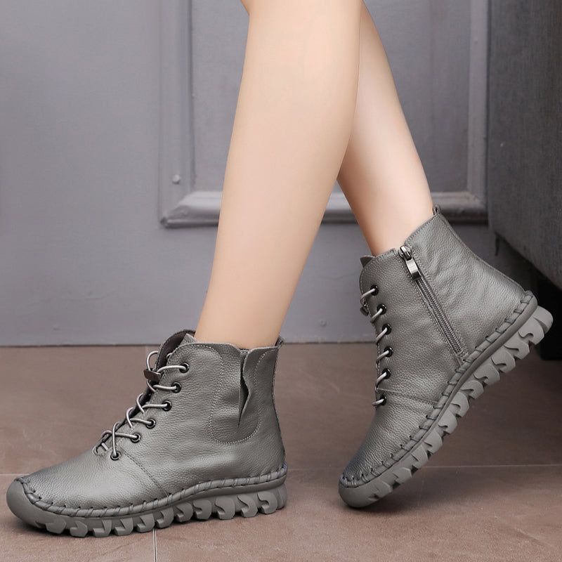 Bottes D'hiver En Velours Chaud Cousues À La Main | Chaussures Cadeaux | 35-41