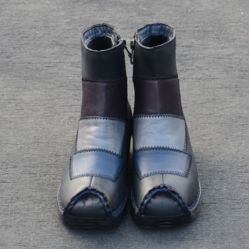 Bottes D'hiver En Velours Rétro En Cuir | Chaussures Cadeaux