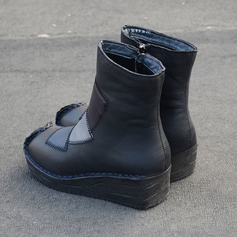 Bottes D'hiver En Velours Rétro En Cuir | Chaussures Cadeaux