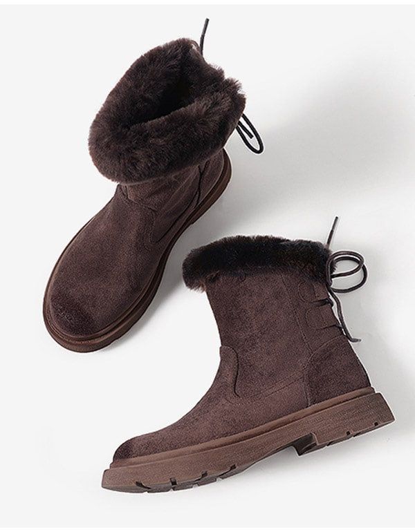 Bottes De Neige D'hiver En Peluche En Daim