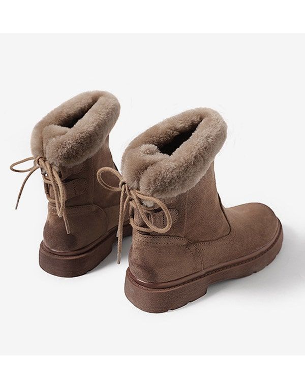 Bottes De Neige D'hiver En Peluche En Daim