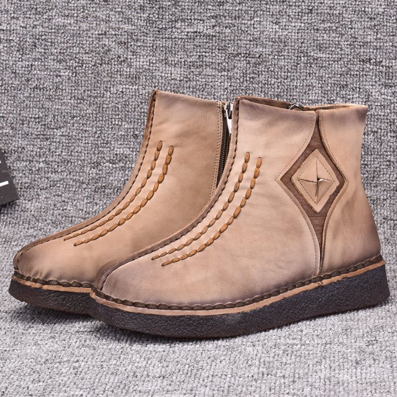 Bottes Rétro Faites Main En Cuir Véritable | Chaussures Cadeaux