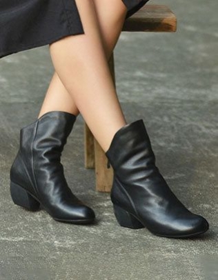 Bottes À Talons Épais Mi-mollet Faites À La Main Pour Femmes