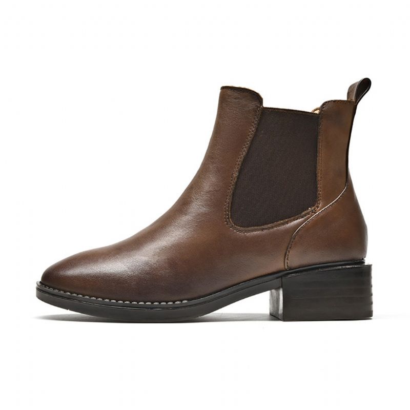 Bottines Chelsea Rétro En Cuir Automne-hiver | Chaussures Cadeaux