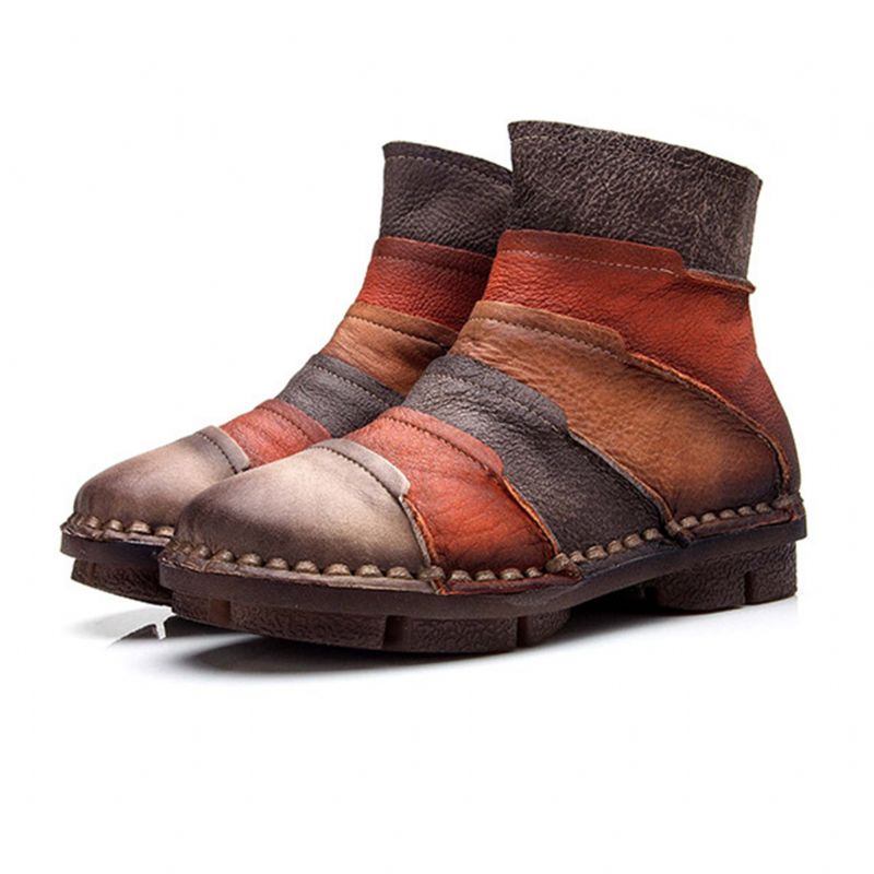 Chaussures Cadeaux Automne Hiver En Cuir Correspondant Aux Bottes Courtes Pour Femmes