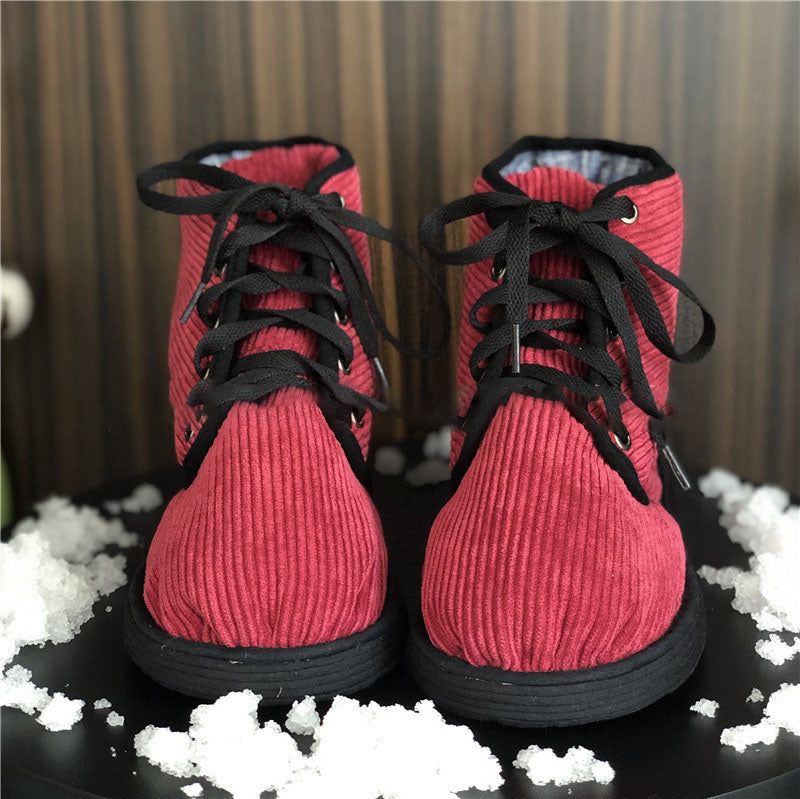 Chaussures D'hiver En Tissu Chaud Faites À La Main | 34-46