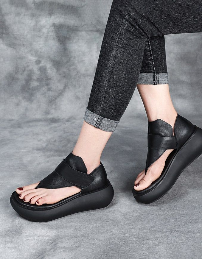 Sandales D'été En Cuir À La Mode D'été