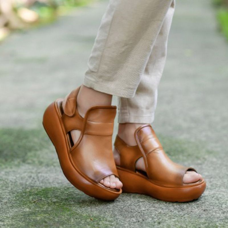 Sandales Velcro À Bout De Poisson À Plate-forme D'été