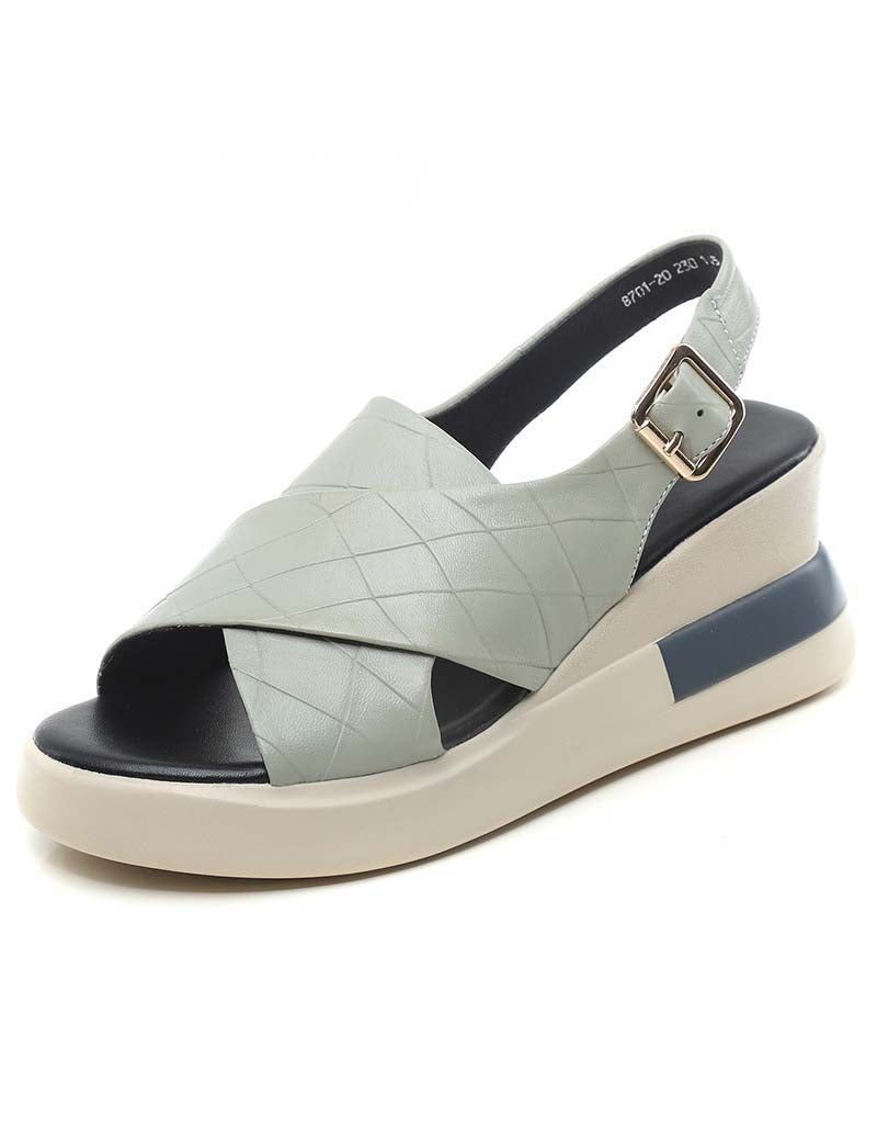 Summer Front Cross Strap Wedge Sandals Slingback