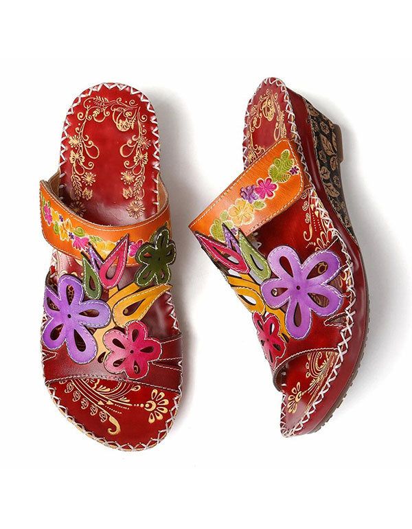 Tongs Retro Ethnic Handmade Chaussons 36-42