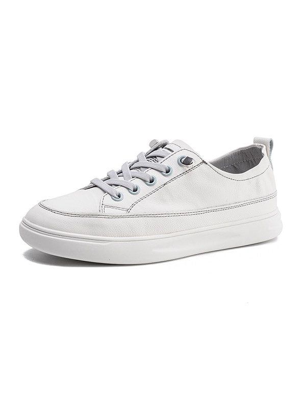 Baskets Décontractées En Cuir Pour Femme Blanc