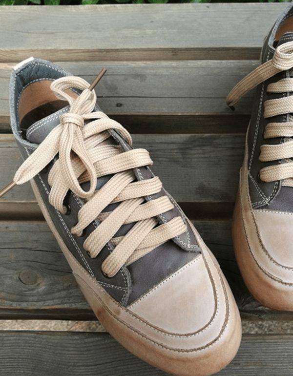 Chaussures Plates Décontractées En Cuir À Lacets Pour Femmes