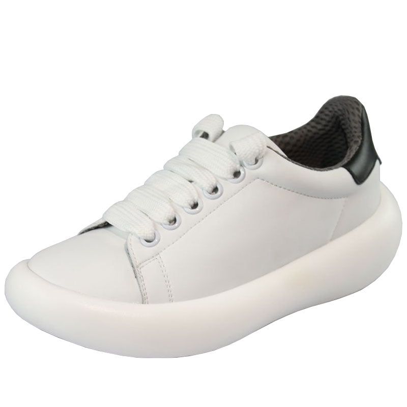 Spring Lace Up Soft Bottom Casual Chaussures Blanc